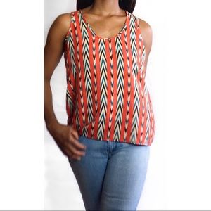 Tank blouse - Red, multi